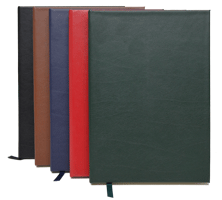 black, red, green, navy blue and red bonded leather hardbound journals